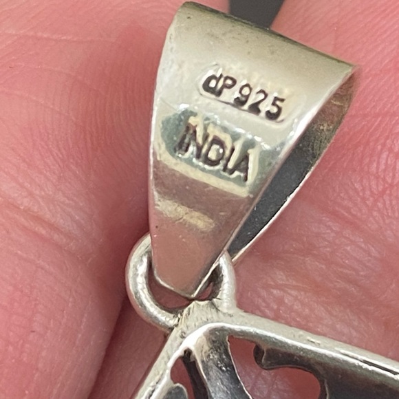 Vintage DP 925 Sterling Silver Filigree Bali Amethyst Large Teardrop Pendant 26g - Picture 14 of 16